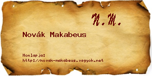 Novák Makabeus névjegykártya